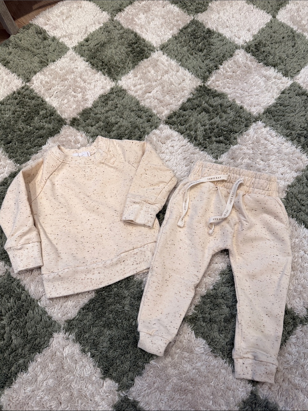Jamie Kay- Cream Speckled Kids Jogger Bottoms - Comfortable Everyday Wear